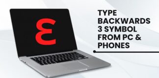 TYPE BACKWARDS 3 SYMBOL FROM PC & Phones